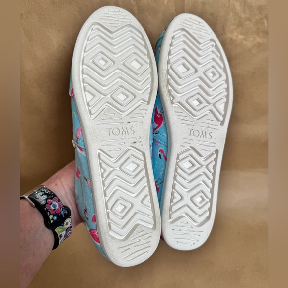 NWT Toms Alpargata Blue Flamingo Party Glitter Watermelon Print Canvas Shoes 6.5 - Picture 6 of 9